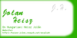 jolan heisz business card